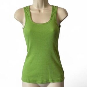 Gap Spring 08 Vibrant Green Ribbed Scoop Neck Tank Top, Women's Size XS